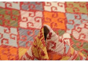 Tappeto Kilim Geometrico Rosso Arancione 176x250 Cm