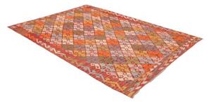 Tappeto Kilim Geometrico Rosso Arancione 176x250 Cm