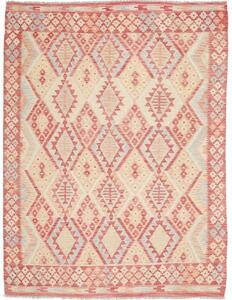 Tappeto Kilim Geometrico Rosso Avorio 179x235 Cm
