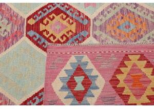 Tappeto Kilim Geometrico Rosa Azzurro 300x384 Cm