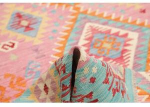 Tappeto Kilim Geometrico Rosa Azzurro 182x237 Cm