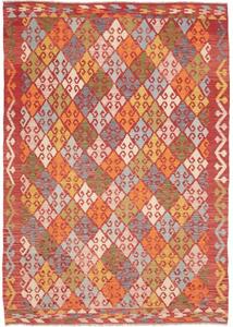 Tappeto Kilim Geometrico Rosso Arancione 176x250 Cm