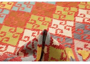 Tappeto Kilim Geometrico Rosso Mattone Multicolore 203x297 Cm