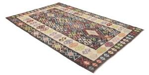 Tappeto Kilim Geometrico Nero Avorio 169x256 Cm