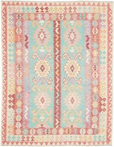 Tappeto Kilim Geometrico Turchese Rosa Antico 180x231 Cm