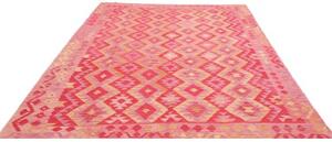 Tappeto Kilim Geometrico Rosa Giallo 204x289 Cm