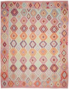 Tappeto Kilim Geometrico Rosa Azzurro 300x384 Cm