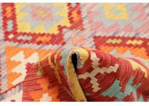 Tappeto Kilim Geometrico Rosso Multicolore 205x290 Cm