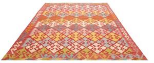 Tappeto Kilim Geometrico Rosso Mattone Multicolore 203x297 Cm
