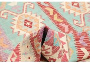 Tappeto Kilim Geometrico Turchese Rosa Antico 180x231 Cm