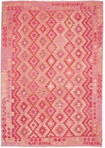 Tappeto Kilim Geometrico Rosa Giallo 204x289 Cm