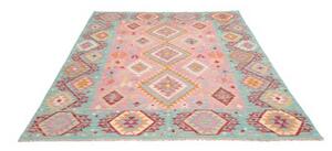 Tappeto Kilim Geometrico Rosa Azzurro 182x237 Cm