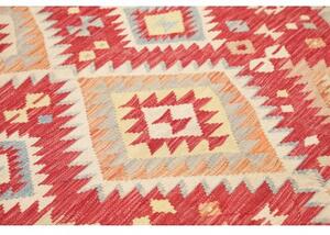 Tappeto Kilim Geometrico Rosso Beige 176x246 Cm