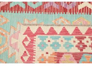 Tappeto Kilim Geometrico Turchese Rosa Antico 180x231 Cm