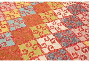 Tappeto Kilim Geometrico Rosso Mattone Multicolore 203x297 Cm