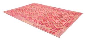 Tappeto Kilim Geometrico Rosa Giallo 204x289 Cm