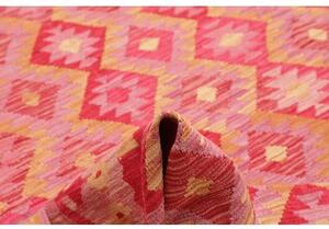 Tappeto Kilim Geometrico Rosa Giallo 204x289 Cm