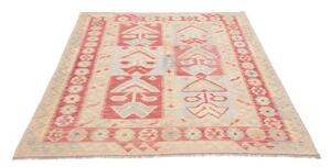 Tappeto Kilim Geometrico Rosso Avorio 153x195 Cm