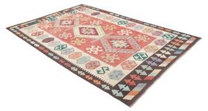 Tappeto Kilim Stilizzato Terracotta Avorio 178x260 Cm