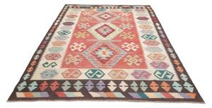 Tappeto Kilim Stilizzato Terracotta Avorio 178x260 Cm