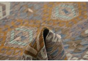 Tappeto Kilim Geometrico Marrone Blu 179x252 Cm