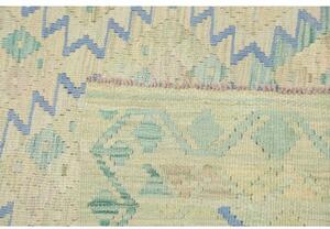 Tappeto Kilim Geometrico Beige Azzurro 173x250 Cm