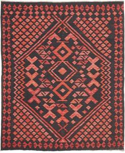 Tappeto Kilim Geometrico Nero Corallo 160x196 Cm