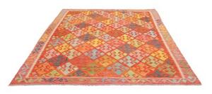 Tappeto Kilim Geometrico Rosso Multicolore 190x235 Cm