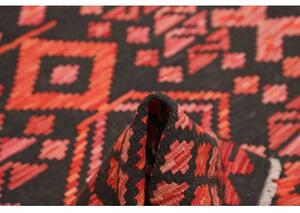 Tappeto Kilim Geometrico Nero Corallo 160x196 Cm