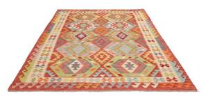 Tappeto Kilim Stilizzato Rosso Multicolore 177x250 Cm