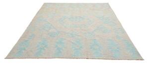 Tappeto Kilim Geometrico Beige Azzurro 184x244 Cm