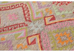 Tappeto Kilim Geometrico Grigio Tortora Rosso 152x208 Cm