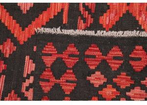 Tappeto Kilim Geometrico Nero Corallo 160x196 Cm