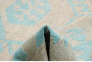 Tappeto Kilim Geometrico Beige Azzurro 184x244 Cm