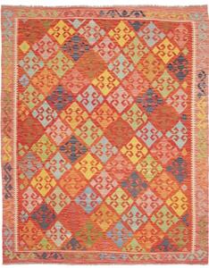 Tappeto Kilim Geometrico Rosso Multicolore 190x235 Cm