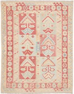 Tappeto Kilim Geometrico Rosso Avorio 153x195 Cm