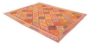 Tappeto Kilim Geometrico Rosso Multicolore 190x235 Cm
