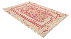 Tappeto Kilim Stilizzato Rosso Beige 172x234 Cm