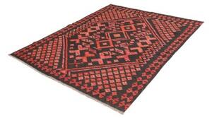 Tappeto Kilim Geometrico Nero Corallo 160x196 Cm