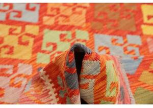 Tappeto Kilim Geometrico Rosso Multicolore 190x235 Cm