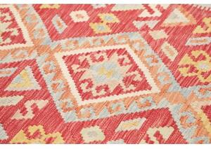 Tappeto Kilim Stilizzato Rosso Beige 172x234 Cm
