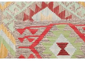 Tappeto Kilim Geometrico Beige Rosso 154x201 Cm