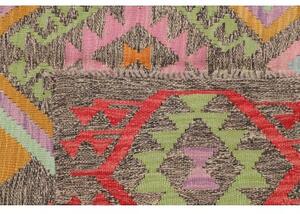 Tappeto Kilim Geometrico Marrone Taupe Multicolore 154x195 Cm
