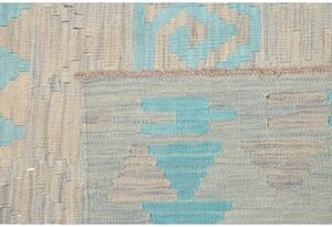 Tappeto Kilim Geometrico Beige Azzurro 184x244 Cm