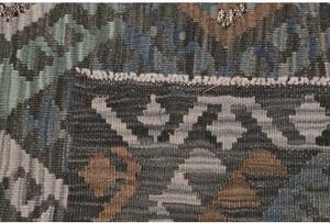 Tappeto Kilim Geometrico Grigio Scuro Marrone 128x185 Cm