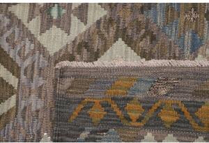 Tappeto Kilim Geometrico Marrone Blu 179x252 Cm