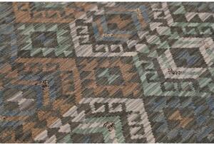 Tappeto Kilim Geometrico Grigio Scuro Marrone 128x185 Cm