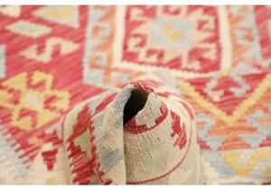Tappeto Kilim Stilizzato Rosso Beige 172x234 Cm