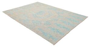 Tappeto Kilim Geometrico Beige Azzurro 184x244 Cm