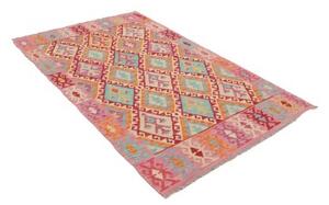 Tappeto Kilim Geometrico Rosa Multicolore 124x195 Cm